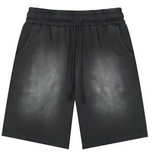 Rectangle Patch Monkey Washed Shorts